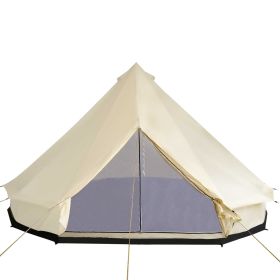 16.5' Large Family Tent 10 Persons Waterproof Teepee Bell Tents Hunting Camp Huge Four Season (Color: default)